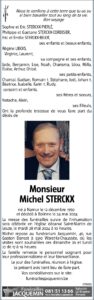 Monsieur Michel STERCKX avis nécrologique