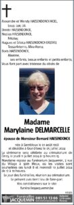 Madame Marylaine Delmarcelle avis nécrologique