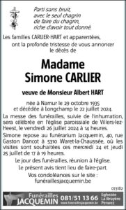 Madame Simone CARLIER