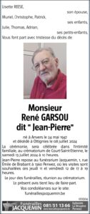 Monsieur René Garsou avis nécrologique
