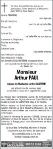 Monsieur Arthur PAUL