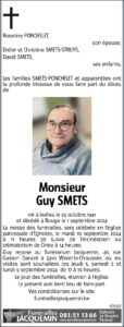 Monsieur Guy Smets avis de décès