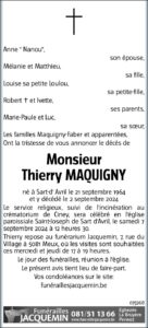 Monsieur Thierry Maquigny avis nécrologique