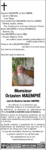 Monsieur Octavien Malempré avis nécrologique